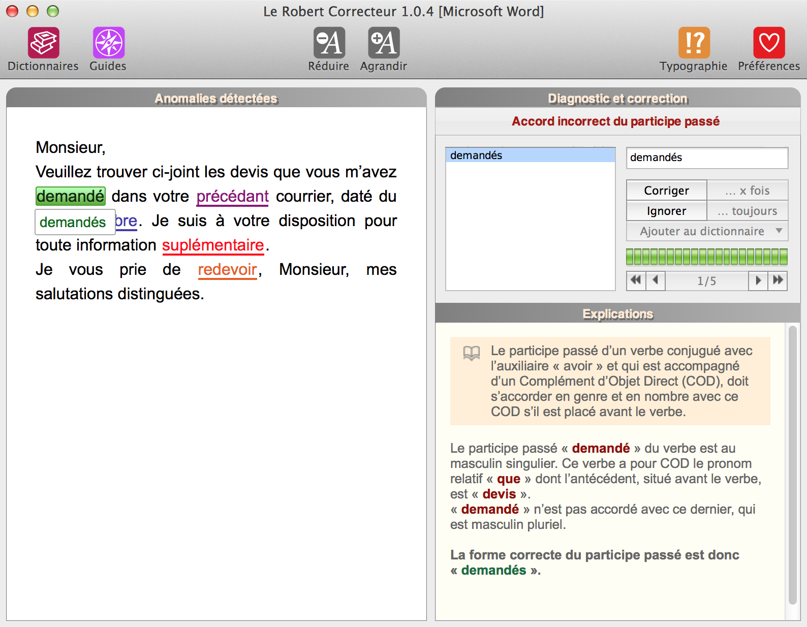 Les Documents Que Vous M'avez Demandés Orthographe